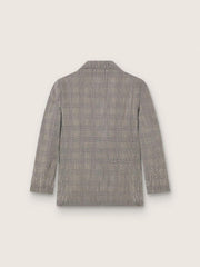 Women's jacket in gray Prince of Wales check with crystal embroidery