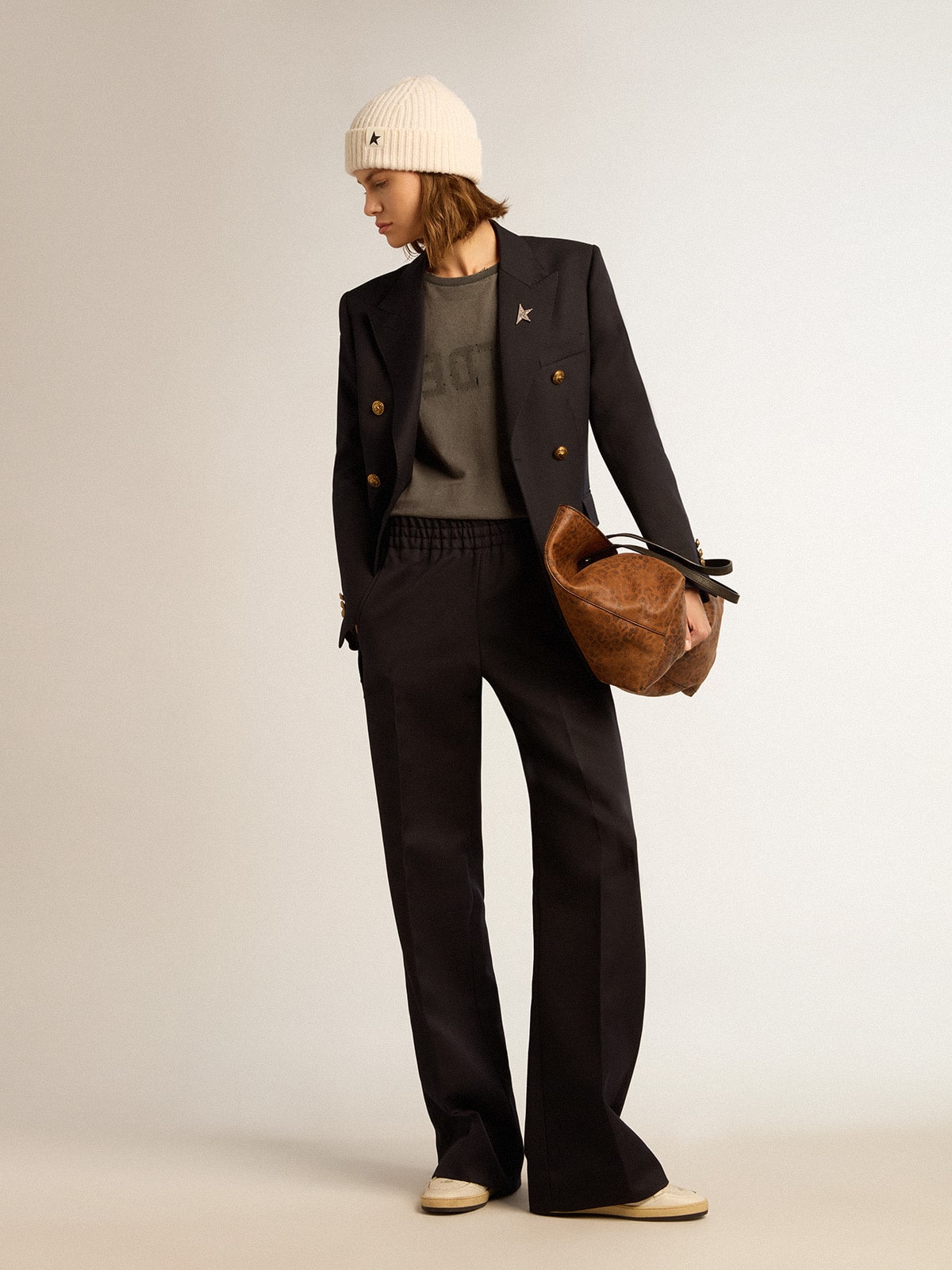 Women's double-breasted blue blazer Golden Goose