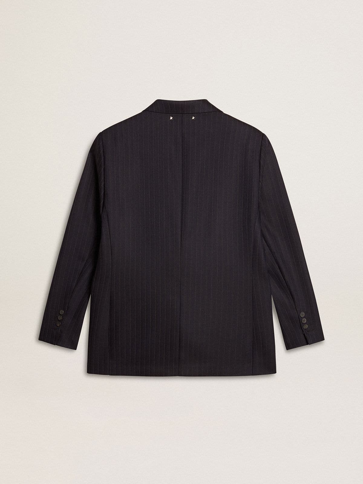 Women's midnight blue wool single-breasted blazer