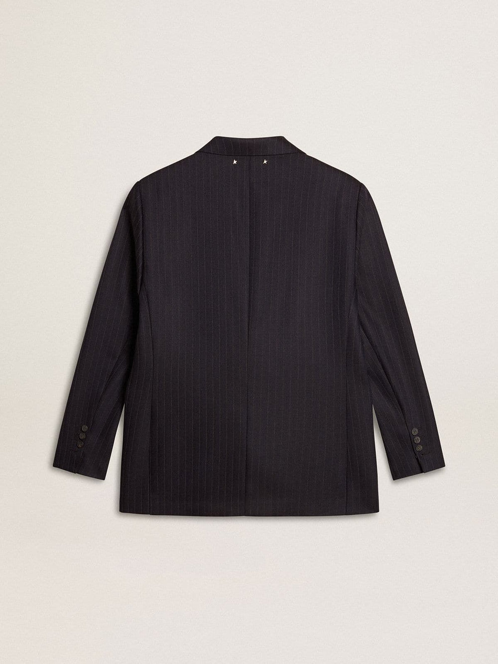 Women's midnight blue wool single-breasted blazer