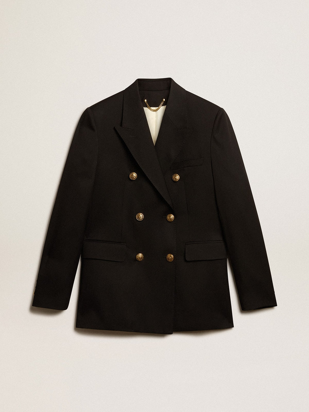 Women’s black double-breasted blazer