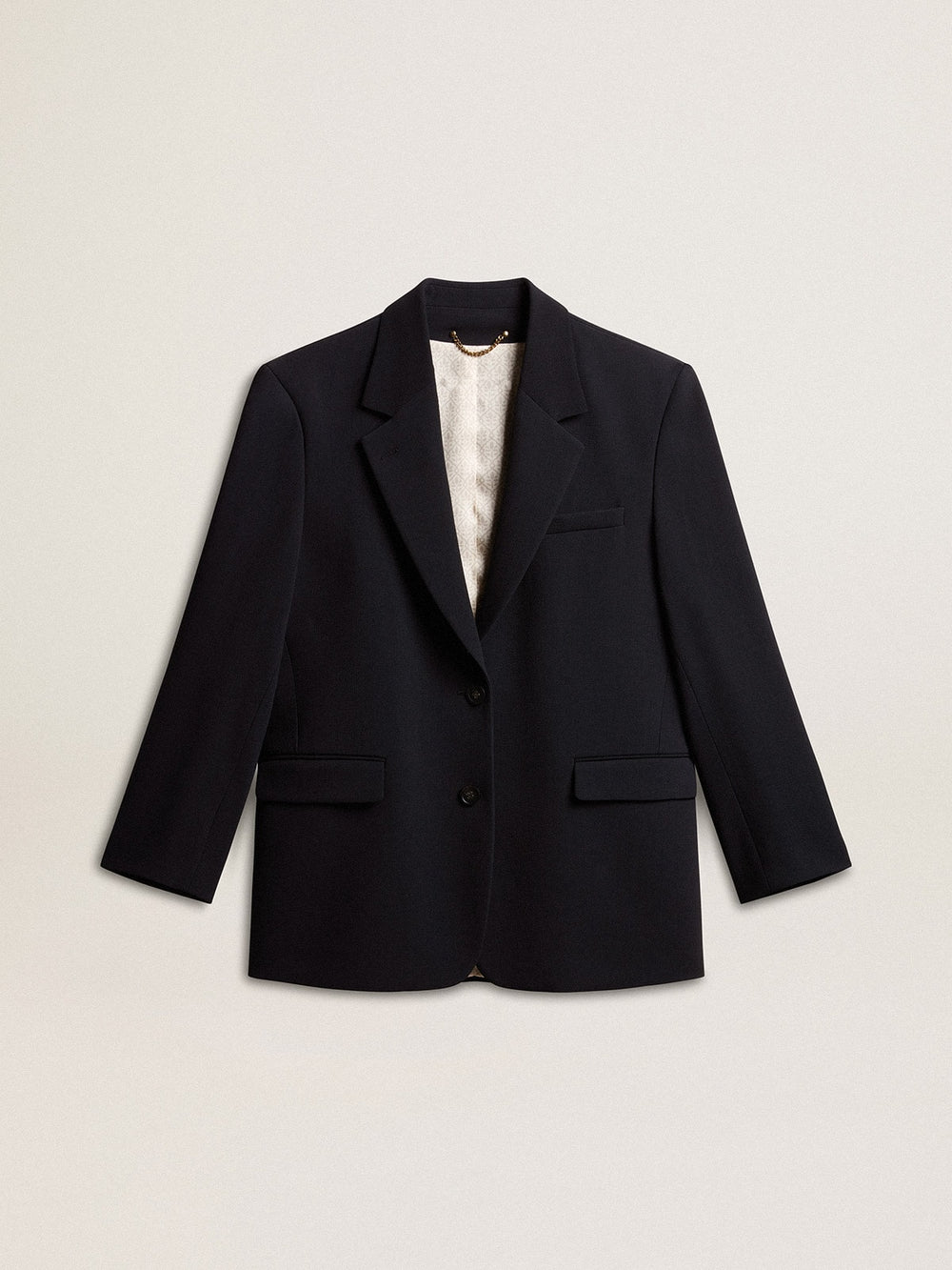 Women’s dark blue wool-blend blazer jacket