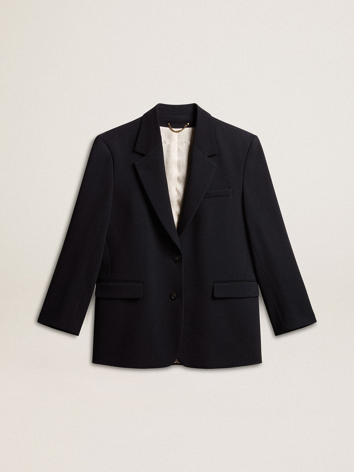Women’s dark blue wool-blend blazer jacket