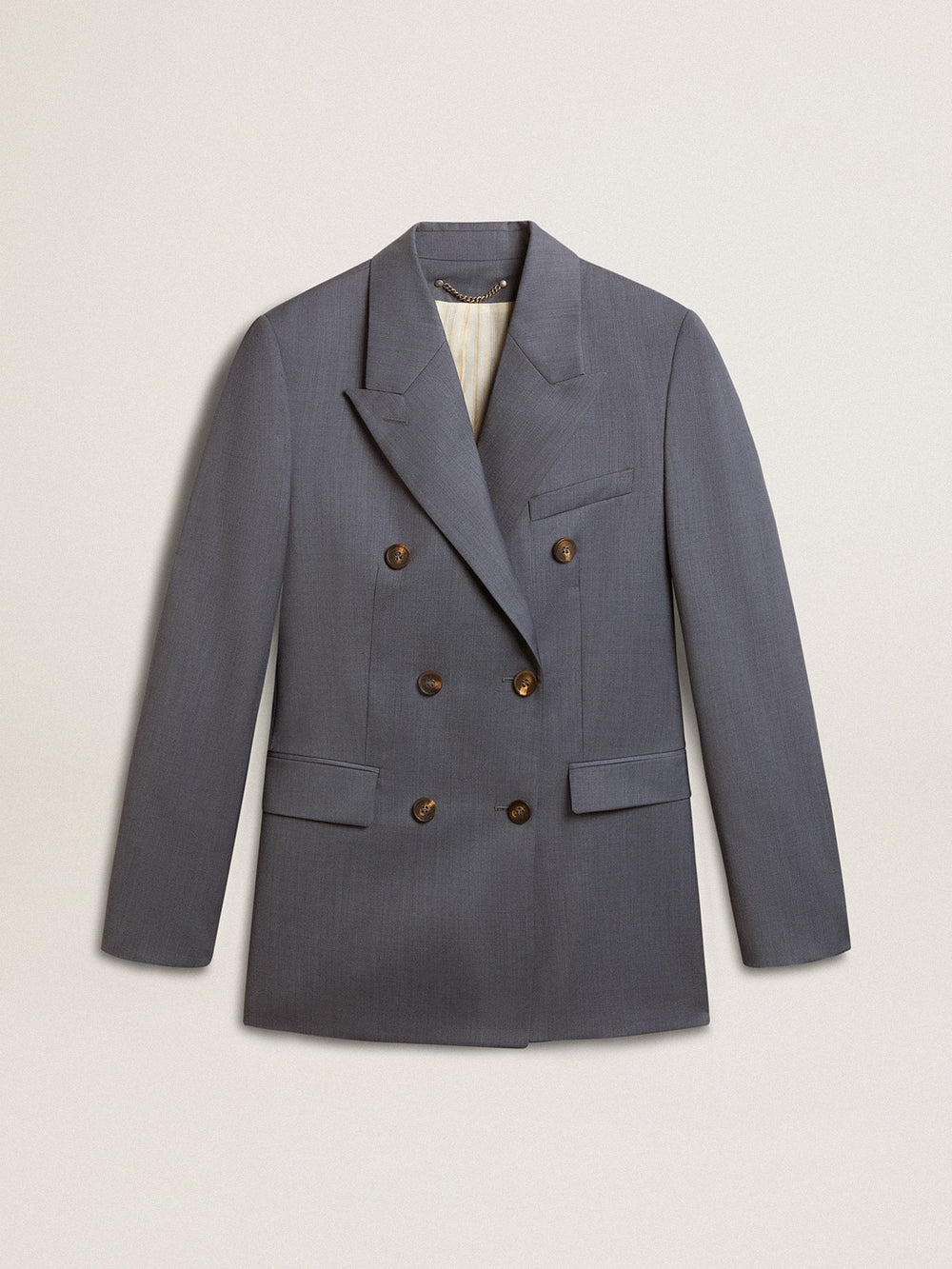 Women's double-breasted blazer in baby blue