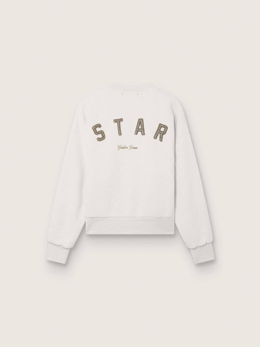 Star unisex sweatshirt in gray cotton with embroidery and crystals
