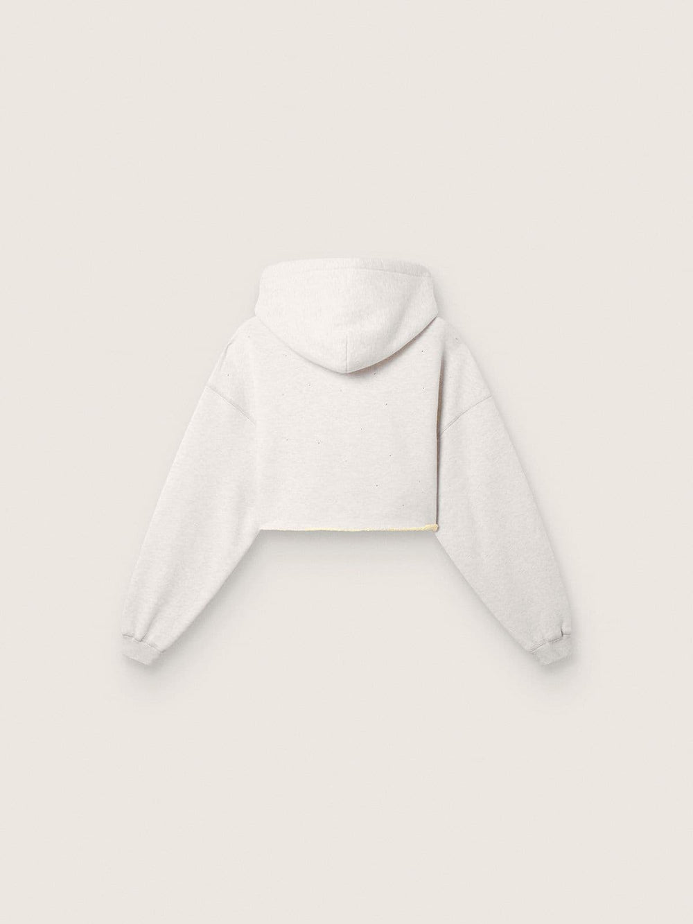 Star women’s cropped hooded sweatshirt in gray melange cotton