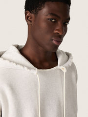 Star unisex hooded sweatshirt in gray melange cotton