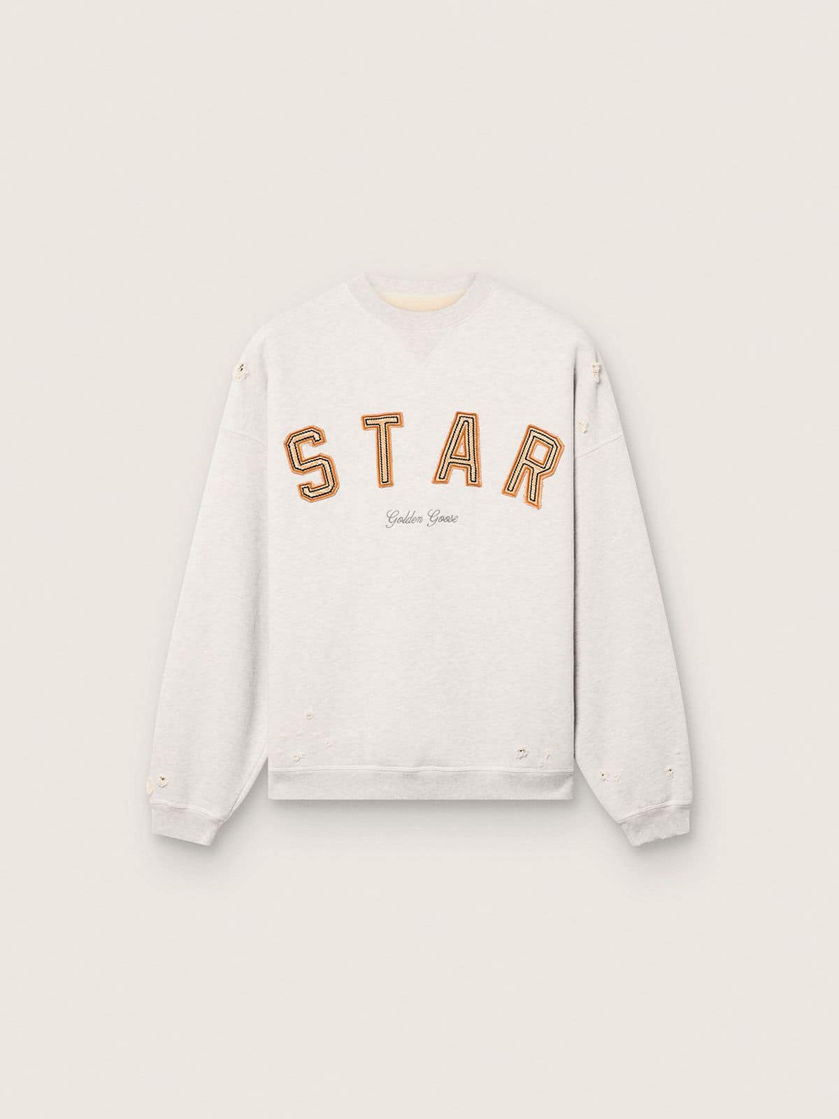 Star unisex sweatshirt in gray melange cotton with 'Star' embroidery