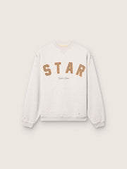 Star unisex sweatshirt in gray melange cotton with 'Star' embroidery