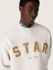 Star unisex sweatshirt in gray melange cotton with 'Star' embroidery