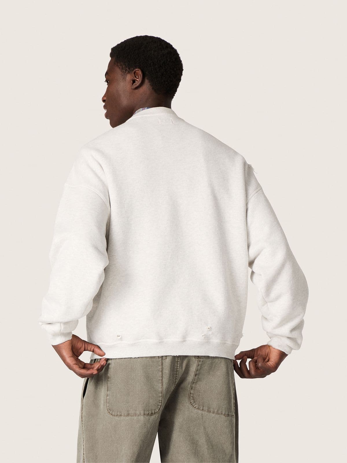 Star unisex sweatshirt in gray melange cotton with 'Star' embroidery