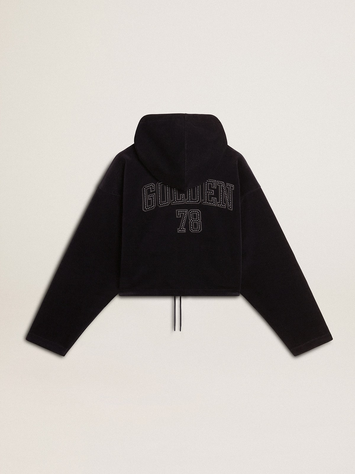 Women’s black chenille sweatshirt with embroidery on the back