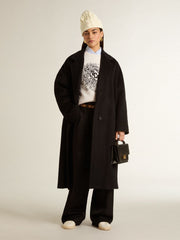 Women’s worn-white cotton sweatshirt with embroidery