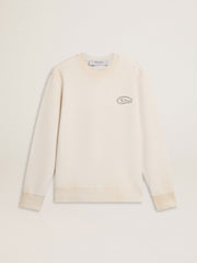 Women's sweatshirt in worn white with print
