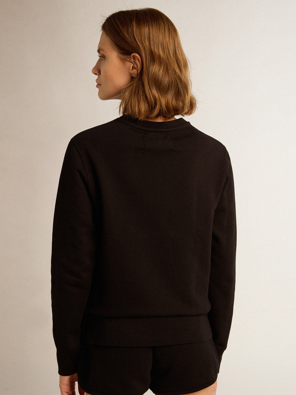 Black Athena Star Collection sweatshirt with tone-on-tone star on the front