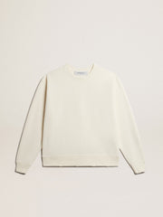 Sweatshirt in aged white with reverse logo on the back - Jersey Capsule