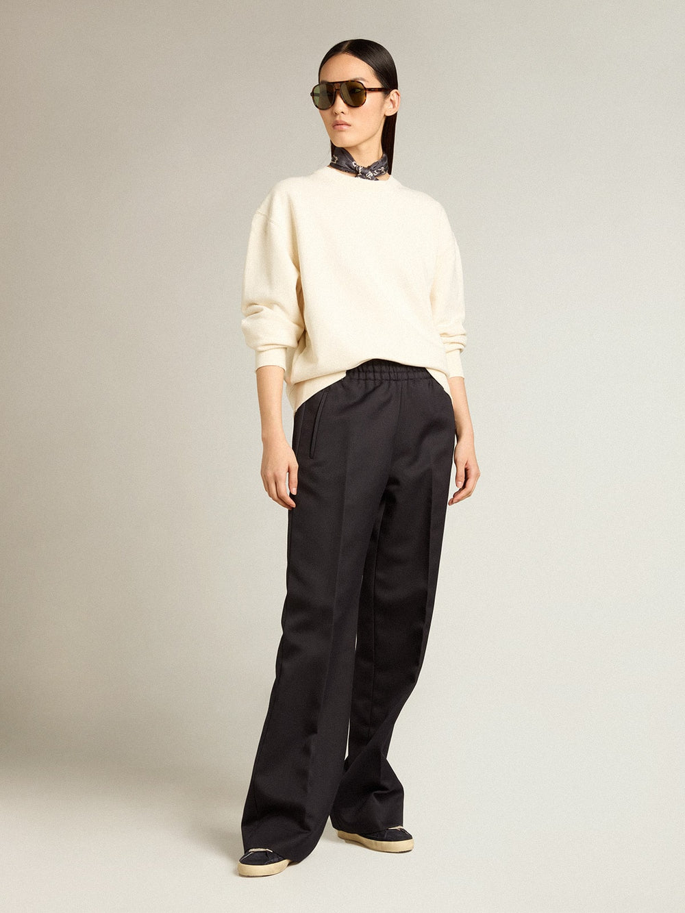 Sweatshirt in aged white with reverse logo on the back - Jersey Capsule