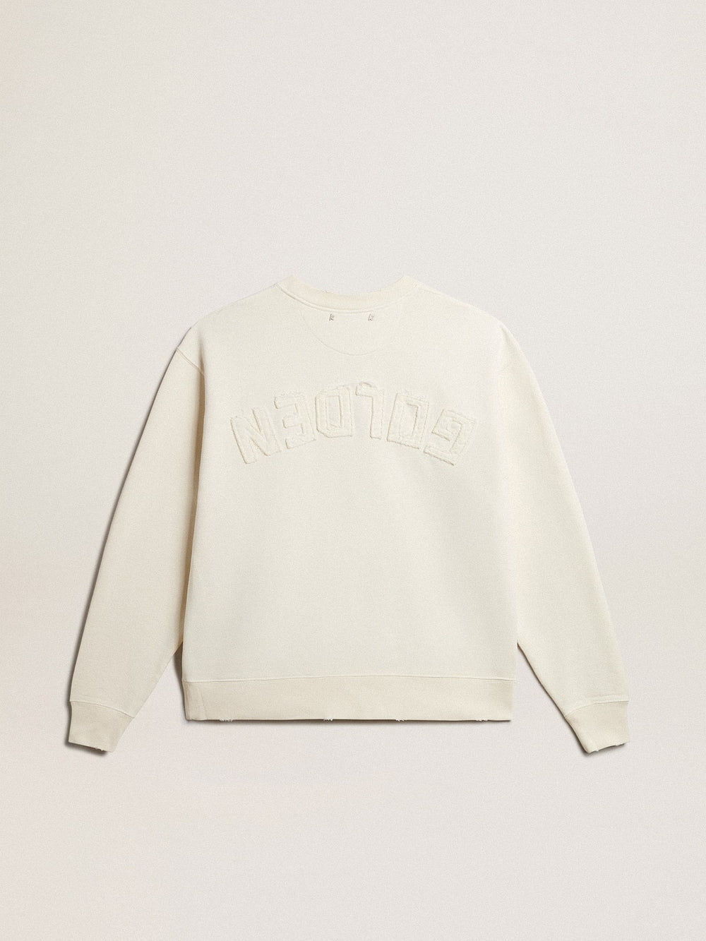 Sweatshirt in aged white with reverse logo on the back - Jersey Capsule