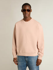 Powder-pink sweatshirt with reverse logo on the back - Jersey Capsule