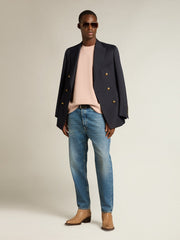 Powder-pink sweatshirt with reverse logo on the back - Jersey Capsule