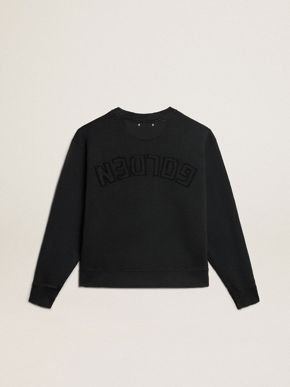 Sweatshirt in washed black with reverse logo on the back - Jersey Capsule