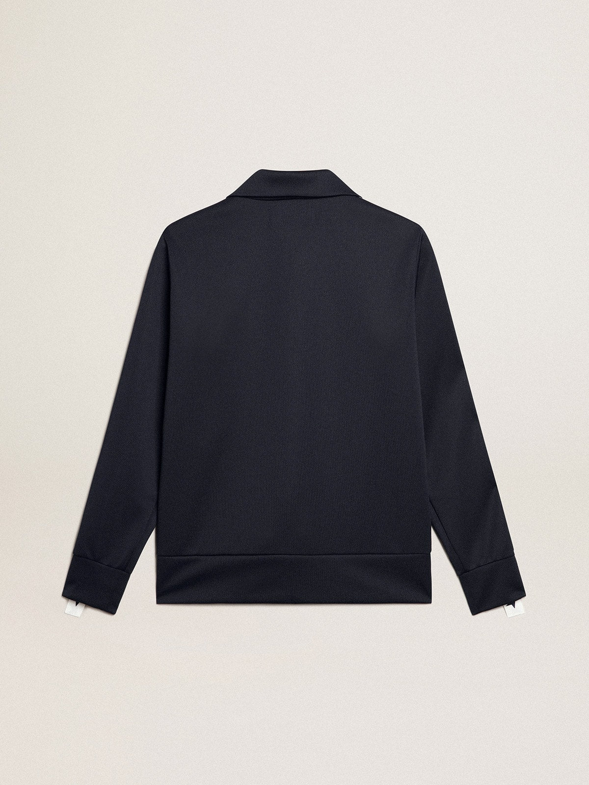 Dark blue zipped sweatshirt with white strip and contrasting stars