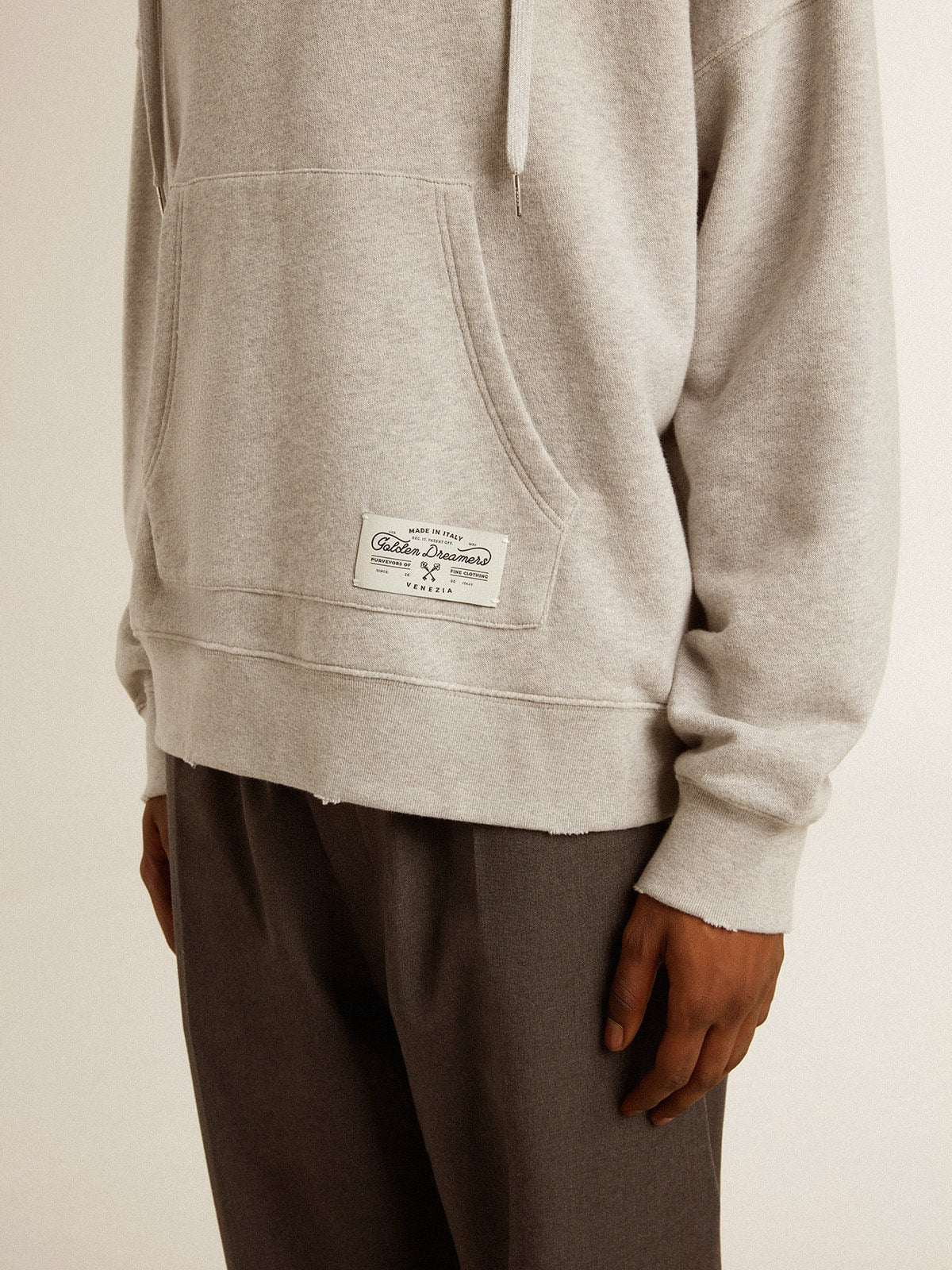 Unisex cotton hooded sweatshirt with print on the back