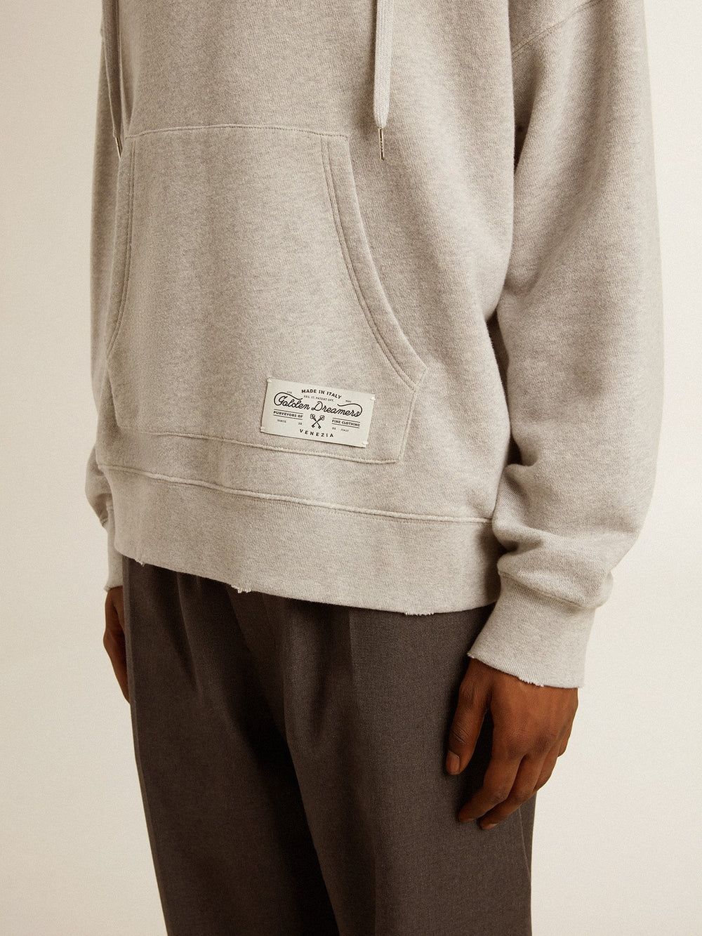 Unisex cotton hooded sweatshirt with print on the back