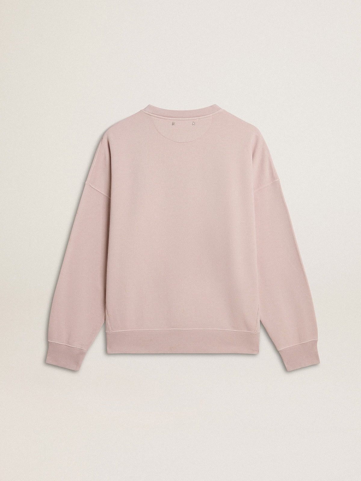 Old rose unisex round neck sweatshirt with green logo print