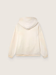 Star unisex hooded sweatshirt in white cotton with logo print