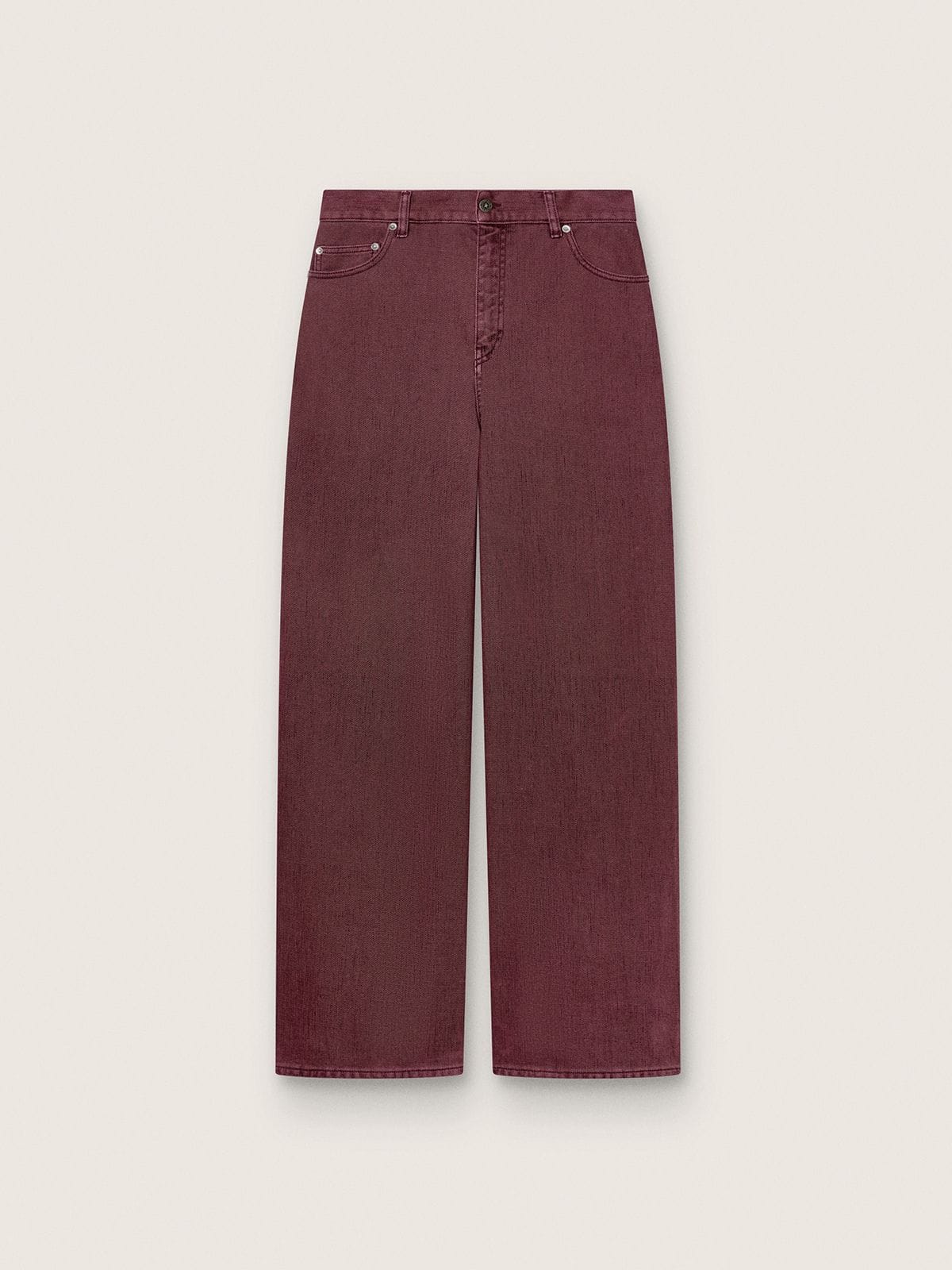 Women's jeans in burgundy denim