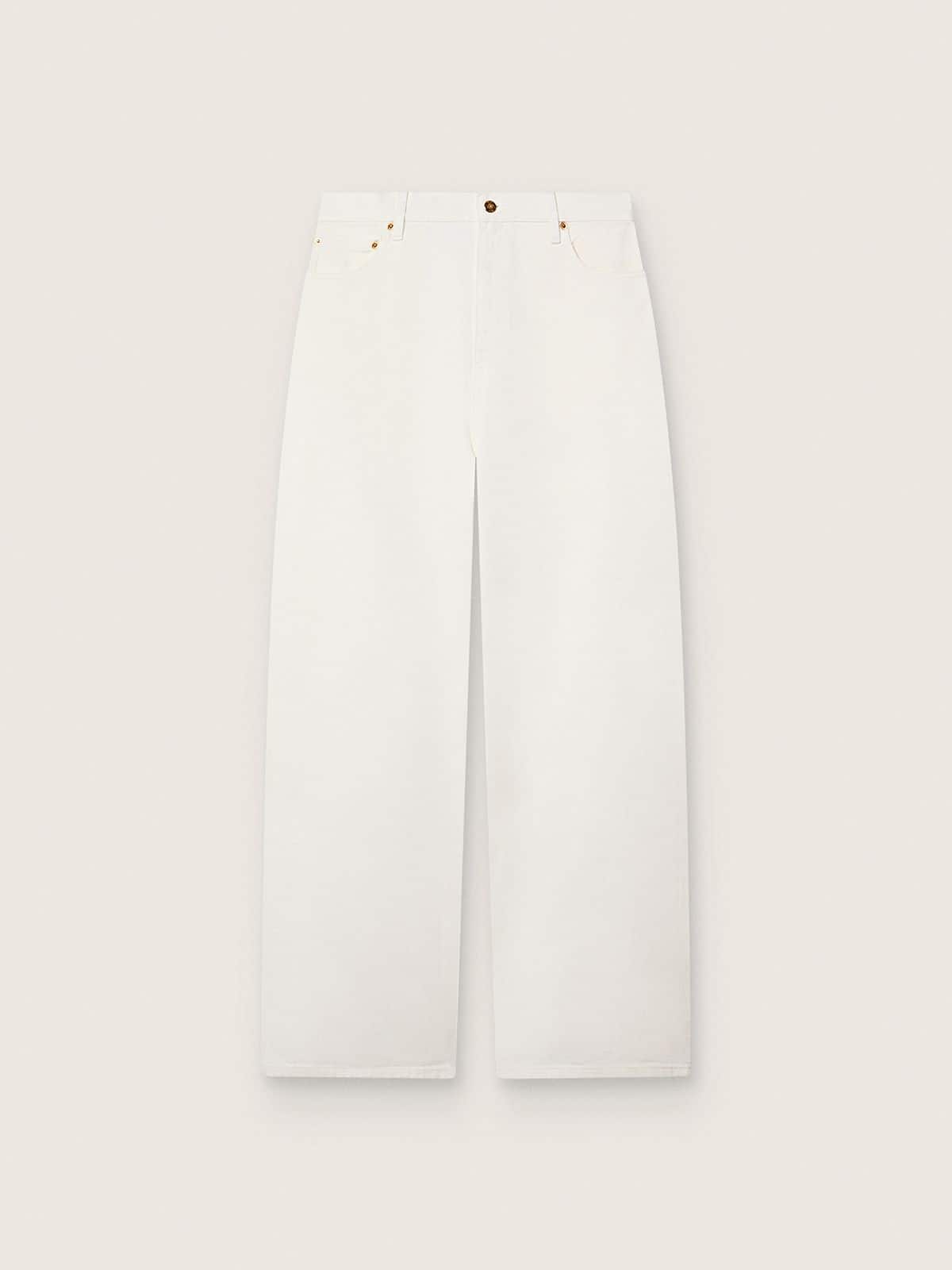 Golden women’s boyfriend jeans in optical white bull denim