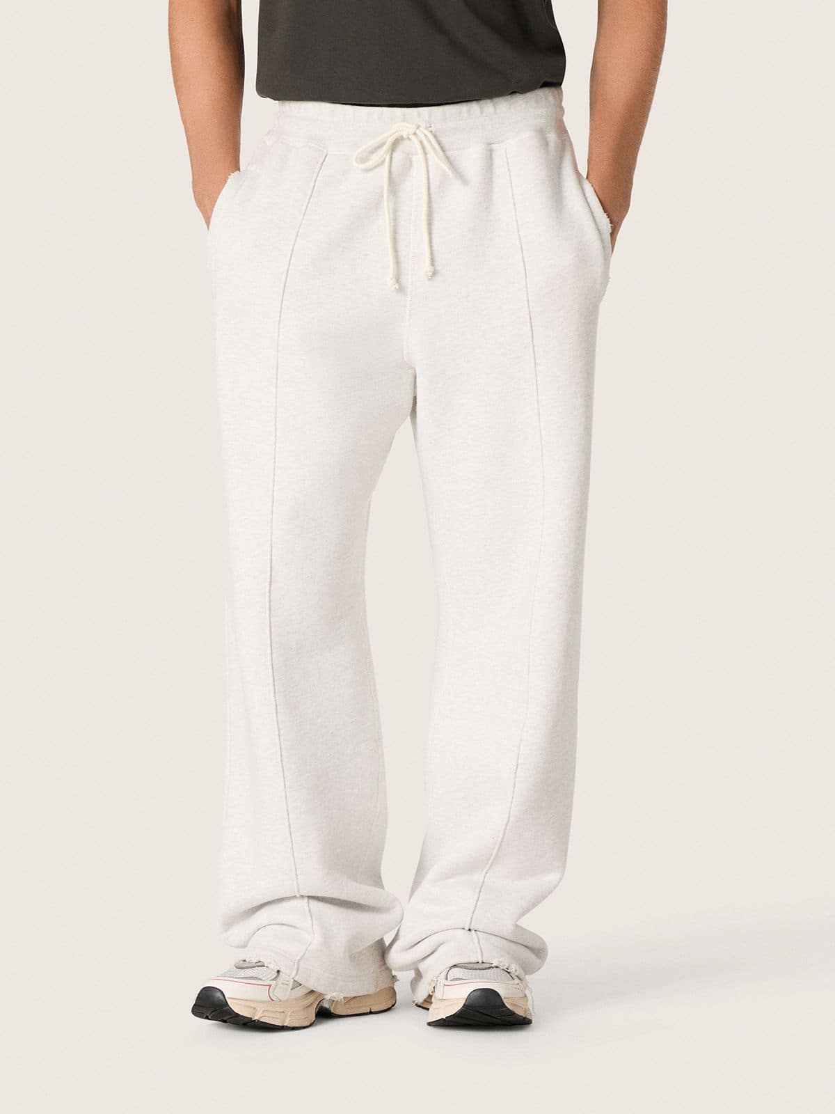 Star unisex sweatpants in gray melange fleece