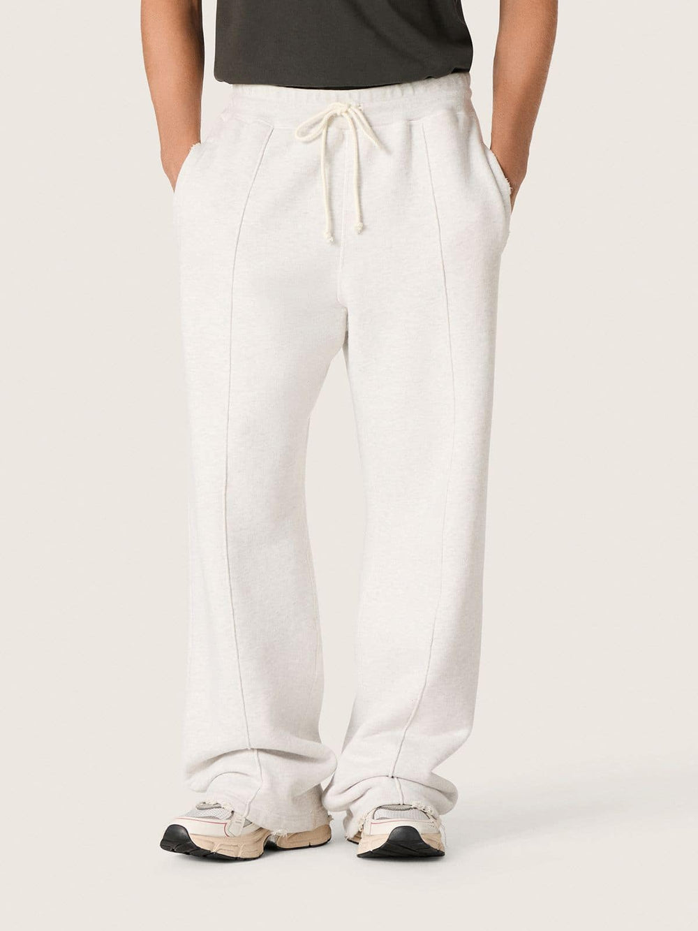 Star unisex sweatpants in gray melange fleece