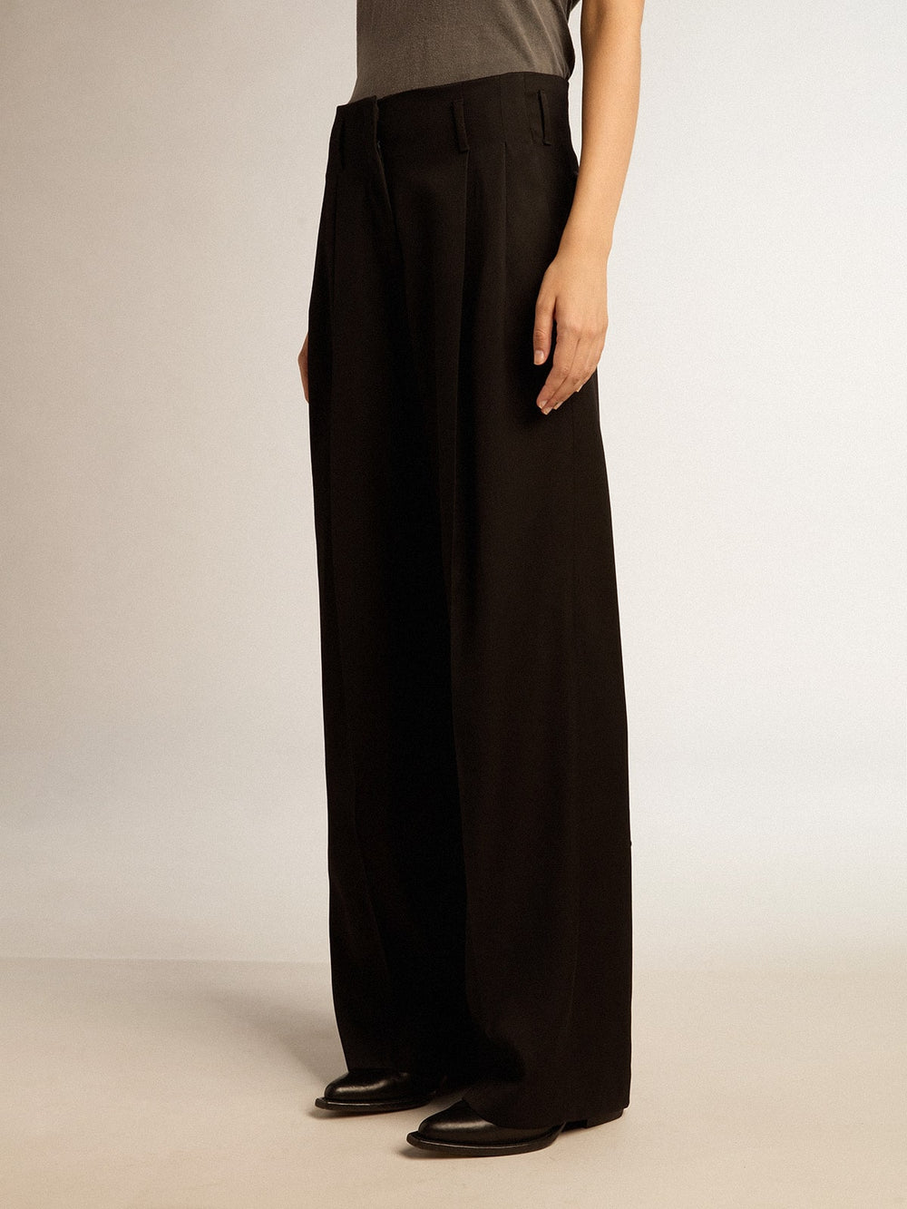 Women’s black wool gabardine pants