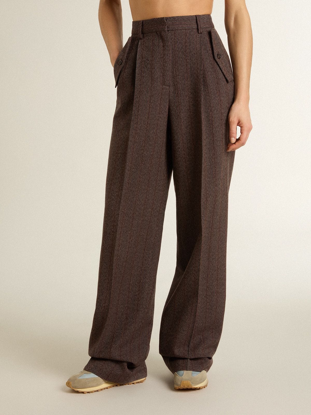 Women's brown virgin wool pants