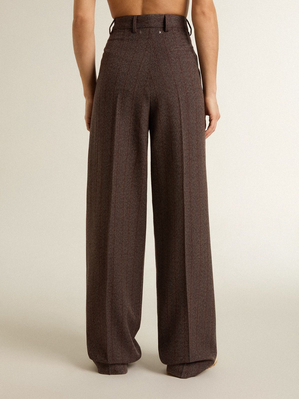 Women's brown virgin wool pants