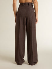 Women's brown virgin wool pants