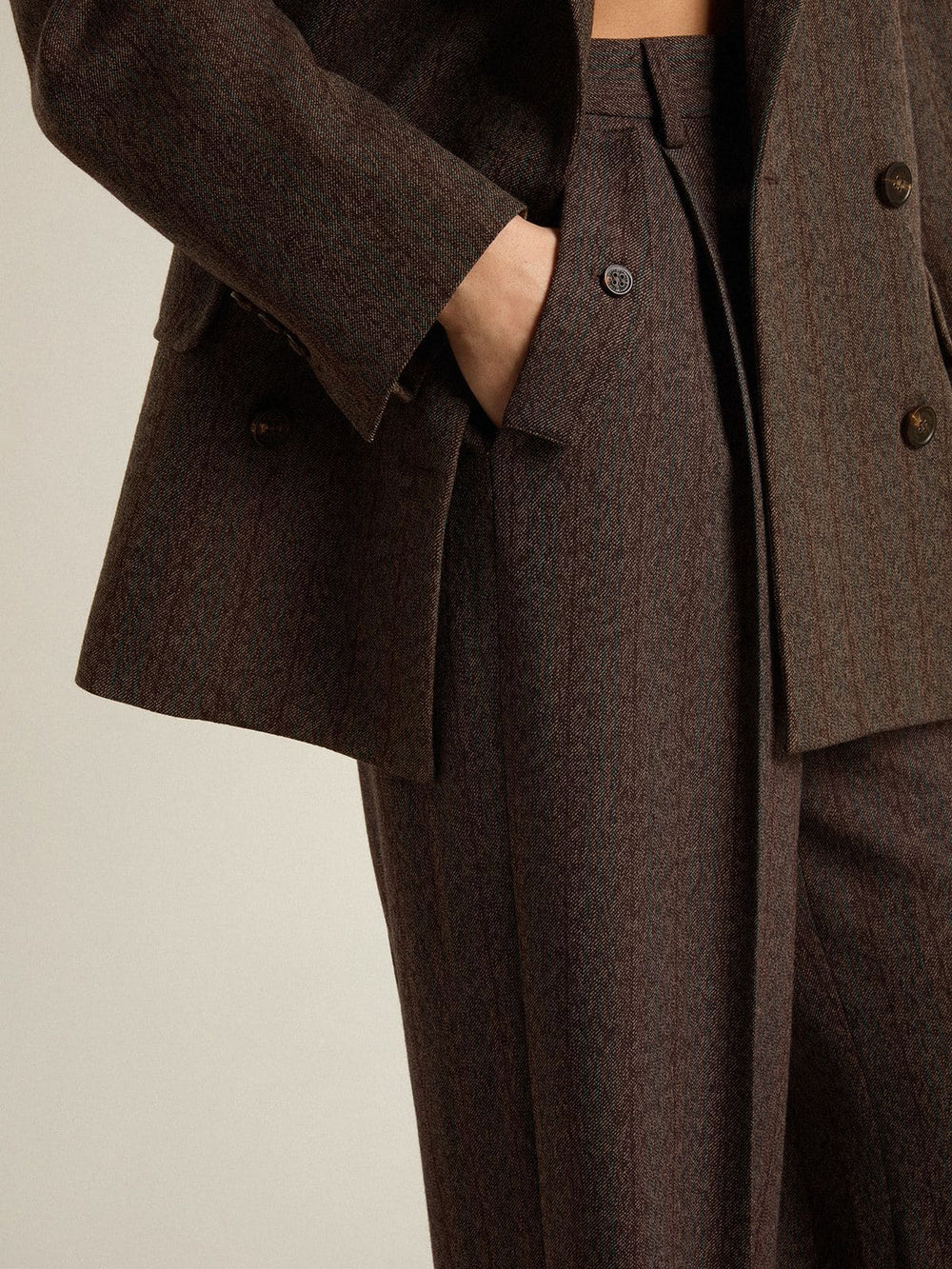 Women's brown virgin wool pants