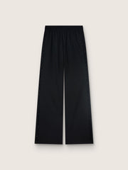 Women's sweatpants in black wool twill with sequin embroidery