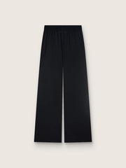 Women's sweatpants in black wool twill with sequin embroidery