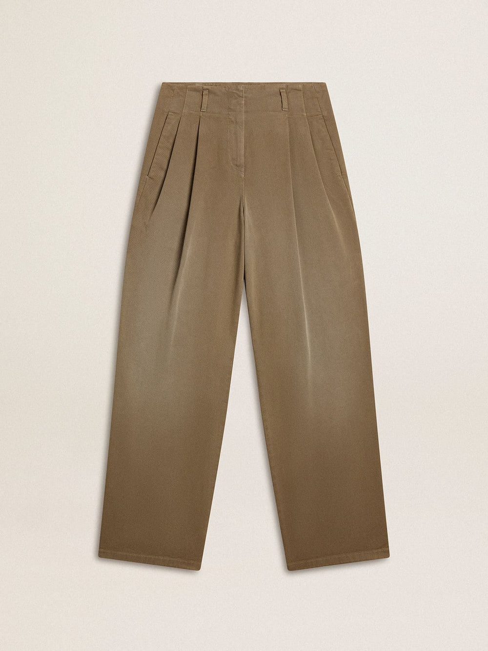 Women's khaki cotton pants