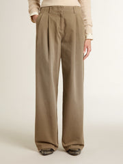 Women's khaki cotton pants