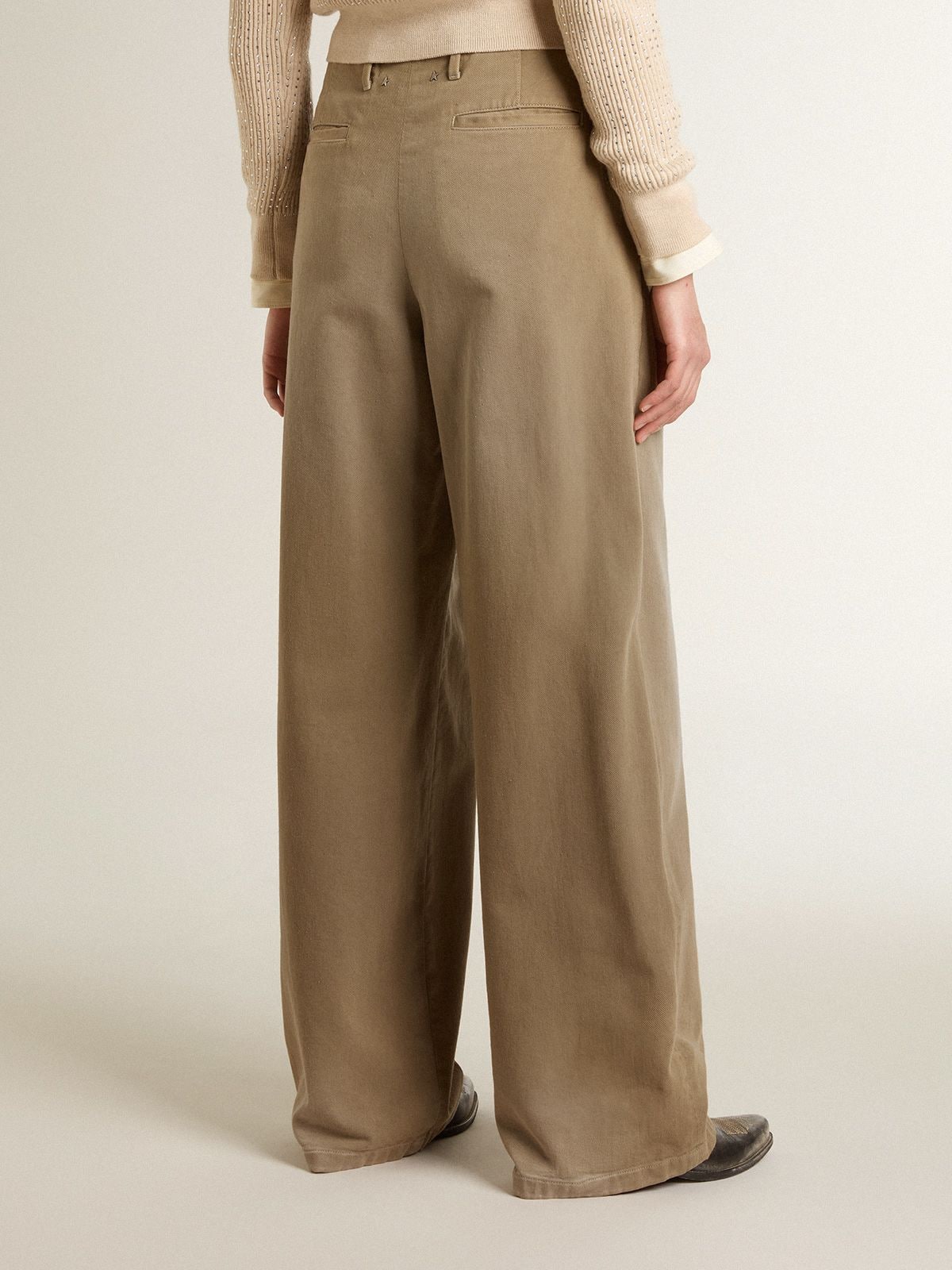 Women's khaki cotton pants
