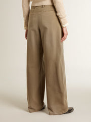 Women's khaki cotton pants