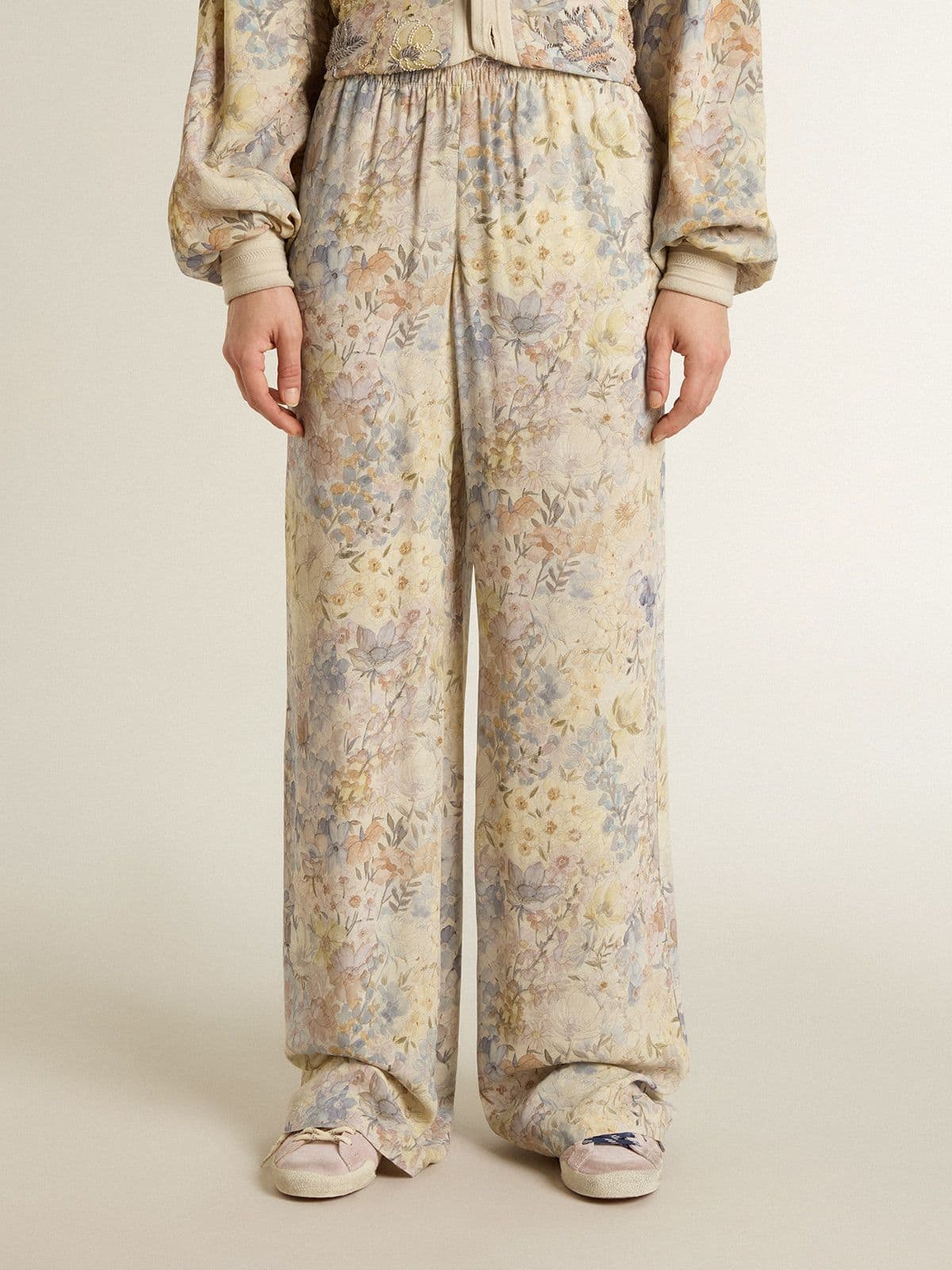 Women's multicolor joggers with floral print