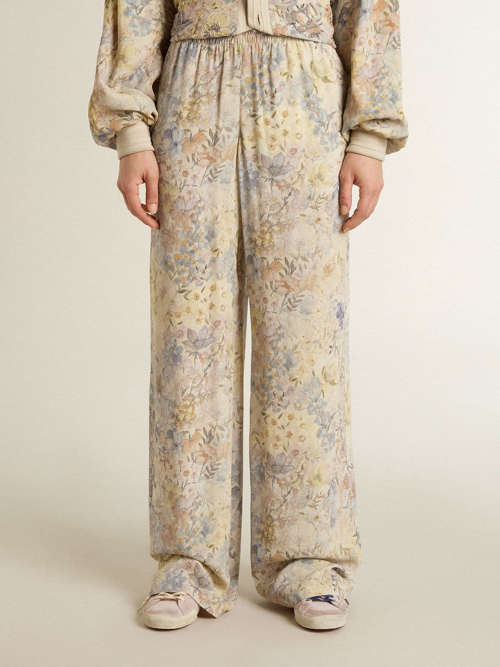 Women's multicolor joggers with floral print