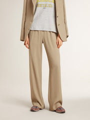 Women's travertine-colored joggers