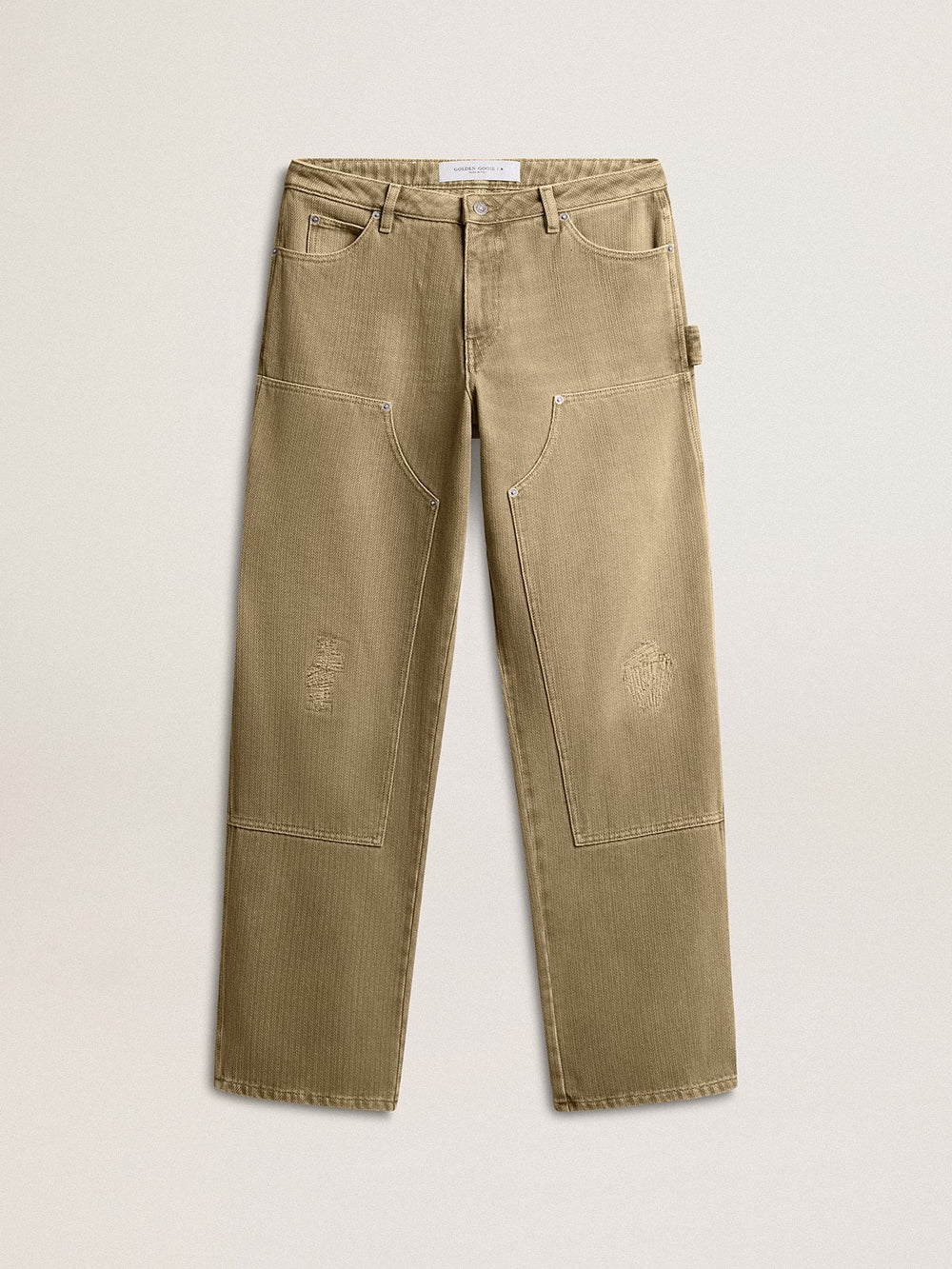 Women's distressed-effect cotton pants