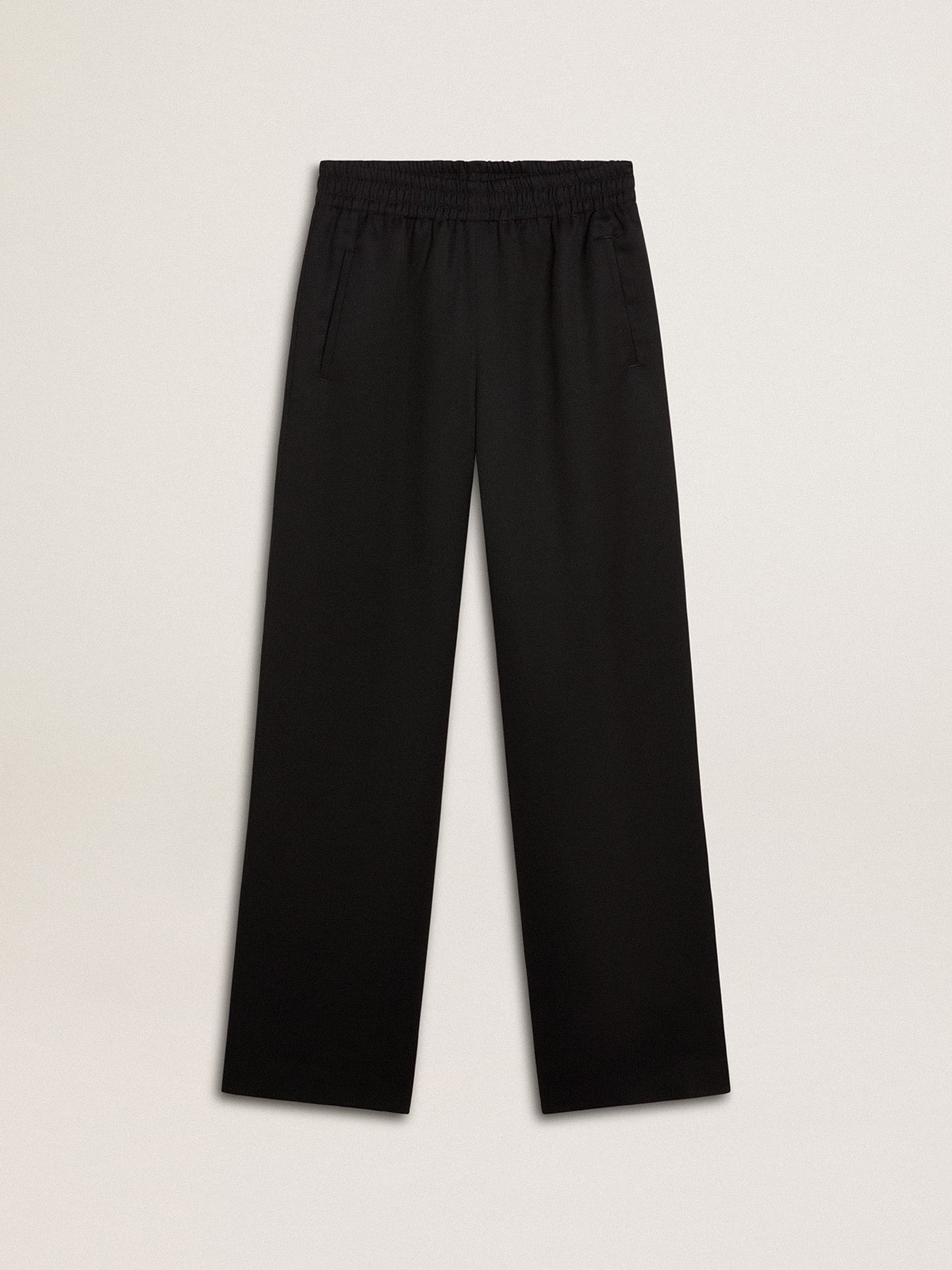 Women’s black lightweight wool joggers